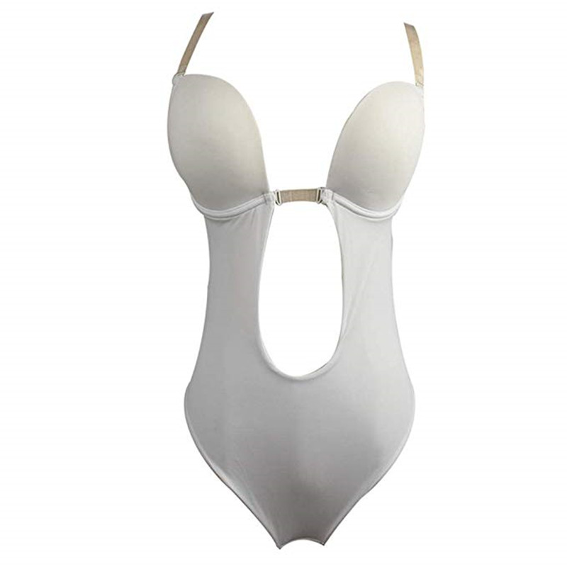 Women's Shapewear U Plunge Slips Backless Strapless BodySuit Bikini