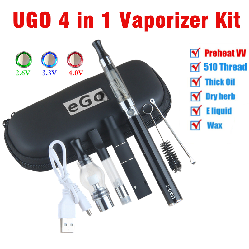 

eVod 4 in 1 vaporizer tank vape kit dry herb dab pen kit ugo starter kits wax oil vapes wholesale evod starter kits, Multi