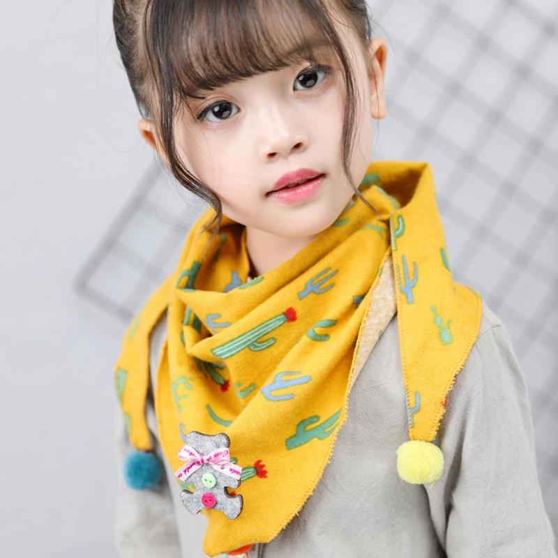 

3Pcs/Set Fashion Cute Kids Triangular Scarf Toddler Cute Cartoon Pompoms Neckerchief