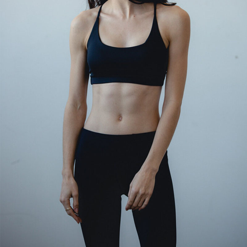 

2020 Ladies Sports Bra Push Up Sport Fitness Top Shockproof Quick-drying Vest Active Wear Brassiere Sport Woman Fitness, Black(polyester)