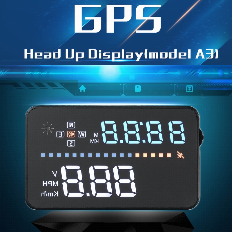 3.5inch HUD Car Head Up Display GPS Speedometer Winshield Projector Digital car speedometer OBD2 Vehicle Speed Warning System-image-470375131
