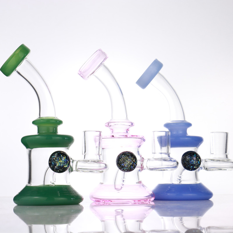 

2020 New arrival Glass Bong Water Pipes Colorful 6.7" Bongs Heady Mini Pipe Dab Rigs Small Bubbler Hookahs Beaker Bong oil rig