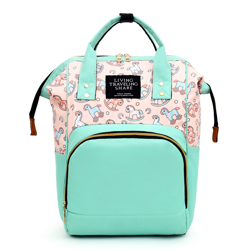 

Colorful Diaper Bags Mother Waterproof Nursing Bag for Stroller Multifunction Backpack Baby Care Bottle Storage BZT067, Bya002green