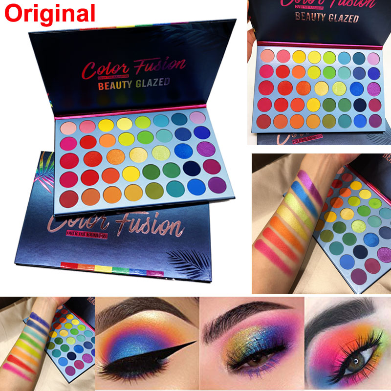 

Makeup Eyeshadow Palette Beauty Glazed Color Fusion Eye Shadow 39 Colors Glitter Matte Shimmer High Pigmented Face Highlighter Hot New DHL, Multi