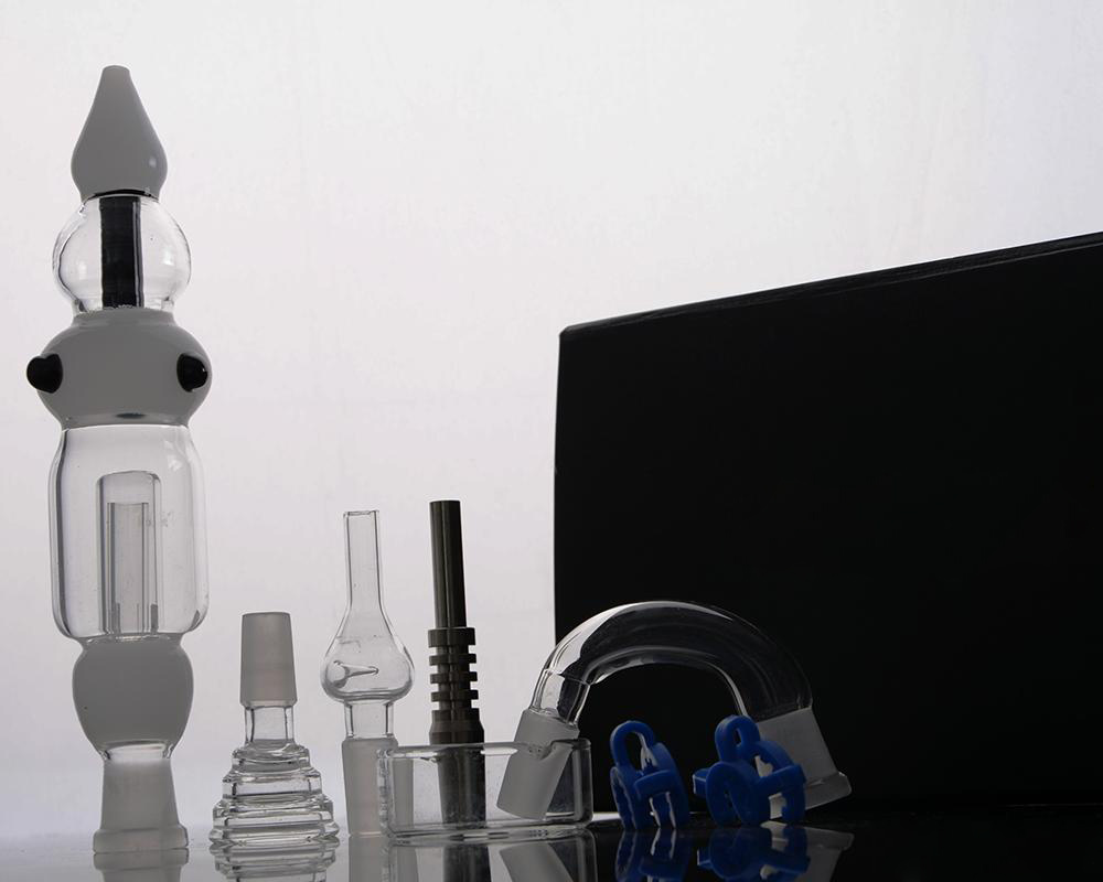 

Set smoking pipe with Updated Thick base Straw Unit Glass Dish Titanium Nail water pipe Thick base