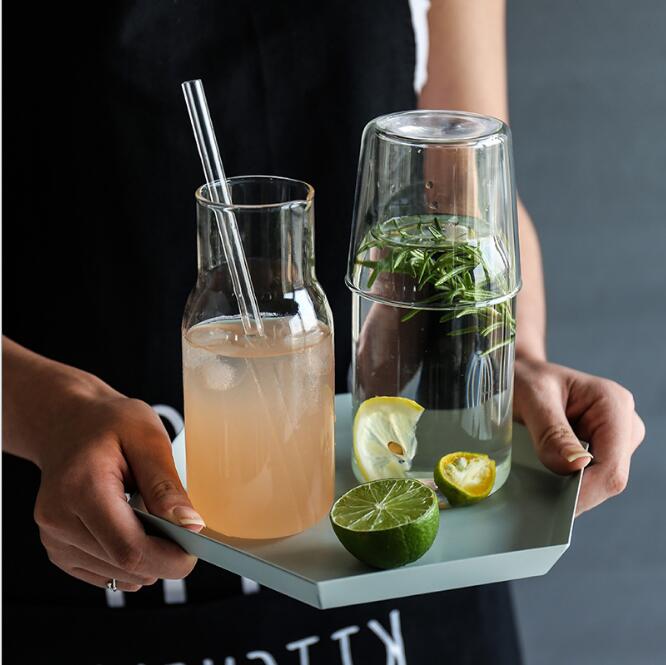 Japanese high temperature resistant glass Other Drinkware cool water pot fruit tea pots breakfast yoghurt milk juice cup household set-image-542568240