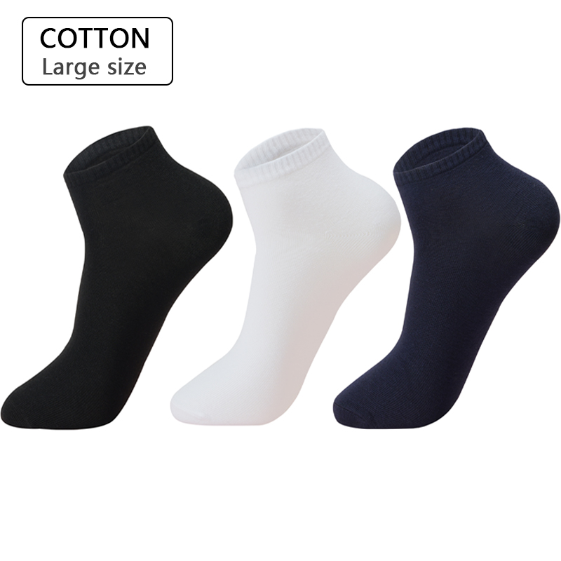 

10Pairs/lot Men Cotton Socks Large Size 46 47 48 Breathable High Quality Boat Socks Short Men Meias Sokken Summer Male Big, 5 black 5 white