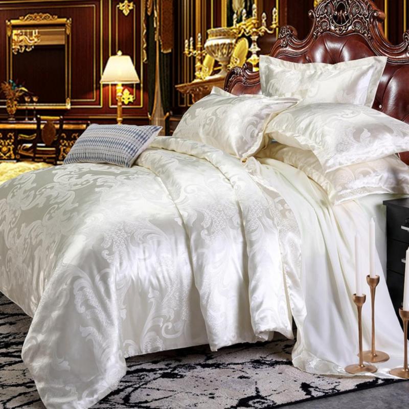 

20 Wedding Bedding Sets Jacquard Queen/King Size Duvet Cover Set wedding Bedclothes gold 2/3pcs Bedclothe, A201802