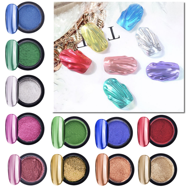 

Titanium Powder Nail Mirror Glitter Powder Metallic Color Nail Art UV Gel Plating Flour Shining Decoration Art
