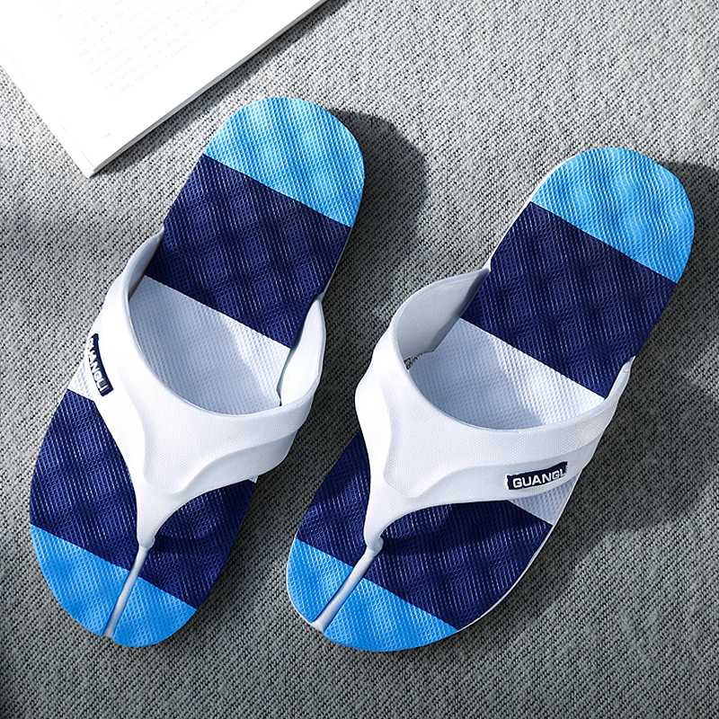 

Summer Casual men's Flip Flops Flat Sandals Shoes For men Striped Flip Flops Beach Sandals Shoes Man Outside size 40-45