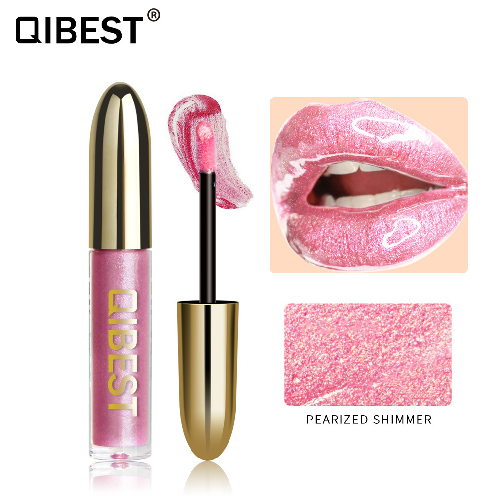 

Qibest Moisturizer Glitter Lipgloss Vivid Color Jelly Long Lasting Liquid Lipstick Shiny Waterproof Pigment Lip Gloss Cosmetic