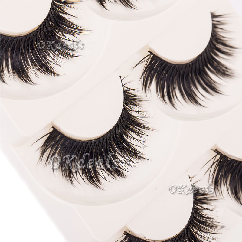 

5 Pairs Soft Long Makeup Cross Thick False Eyelashes Eye Lashes Nautral Handmade Hot Sale