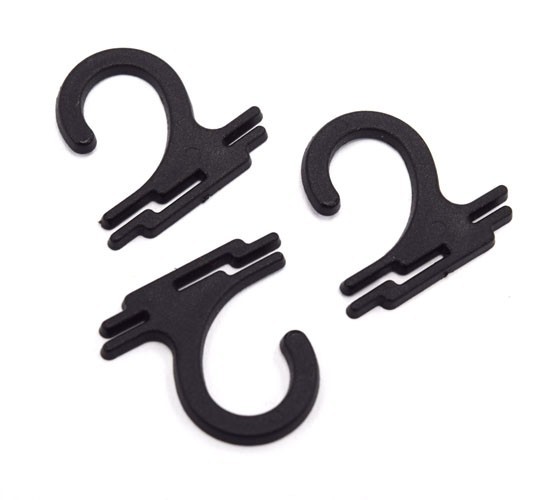 

100pcs/lot 26*24mm Plastic Sock Hook Hanger For Sock Stocking Underwear Accessories Packaging Black