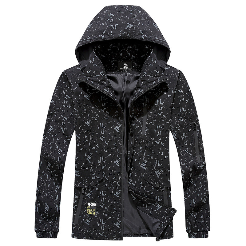 

New Arrival Windbreaker Men Thin Fashion Cap Super Large Casual Loose Print Mens Jackets And Coats Plus Size -8XL 9XL 10XL, Black