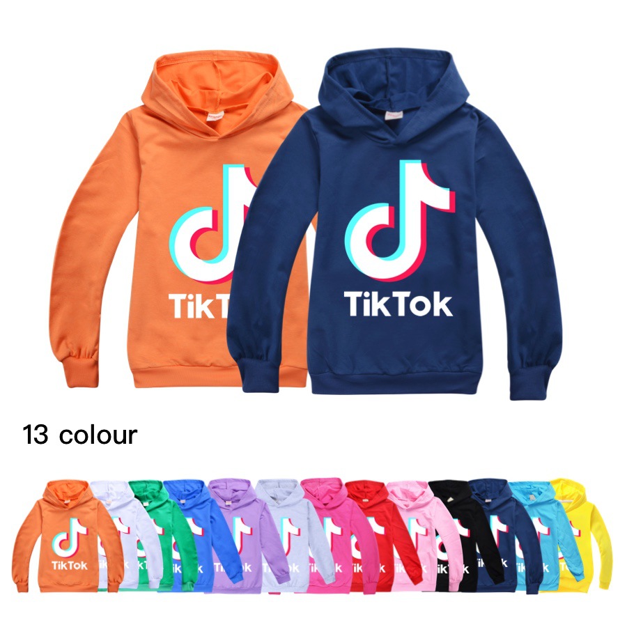 

13-color Vibrato TikTok Trendy Fashion Children Boys and Girls Hoodie Sweatshirt T215 Baby Kids Clothing Hoodies, Black