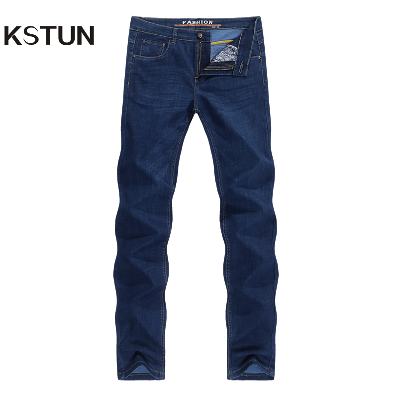 

Men's Jeans Stretch Dark Blue Ultrathin Straight Classic Regular Fit Leisure Businessman Long Trousers Male Homme Dropshipping