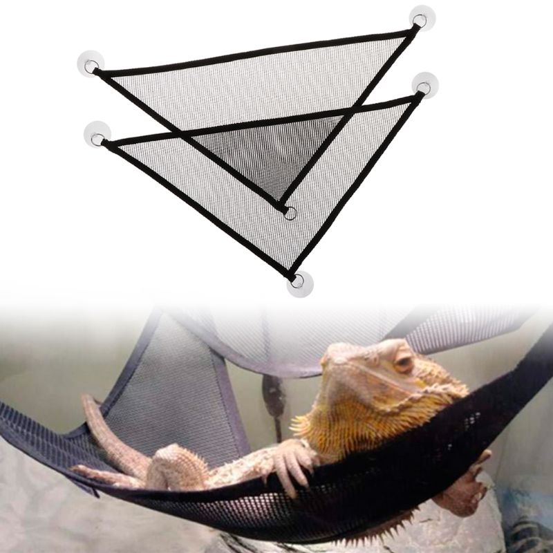 

2 Pcs/Set Pet Mesh Hammock with Suction Cup Play Toys Swing Nylon Climb Animal Sleeping Bed For Reptile Snake Lizard Pet Product VT0363