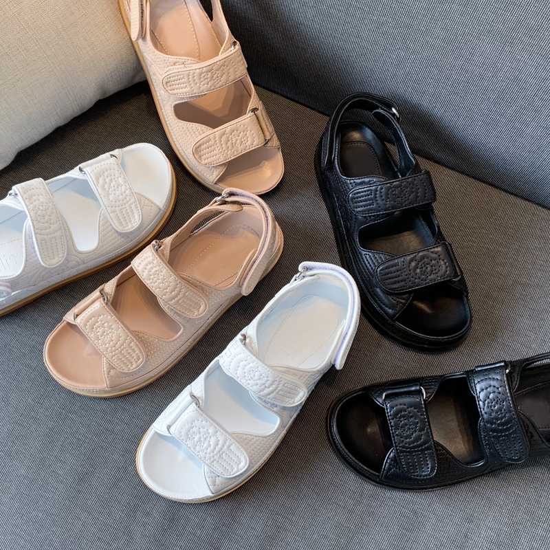 

2020 Shoes Women Platform Sandals Real Leather Summer Chunky Gladiators Fashion Retro Rome Style Hook&Loop, Black