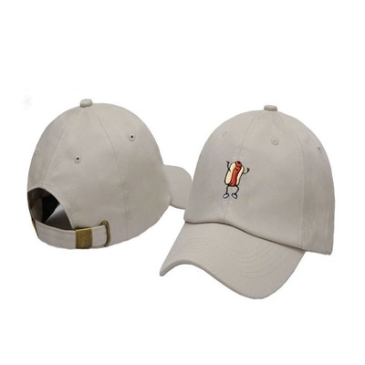

2020 new dancing hot dog embroidered peaked cap personality full curved hat outdoor leisure hat hip hop tide wholesale, White