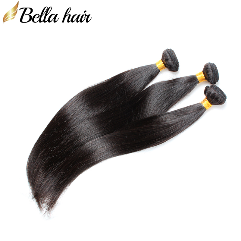 

bellahair human hair weaves 3pcs brazilian virgin hair extensions weft silky straight bundles unprocessed double wefts 830inch, Natural color