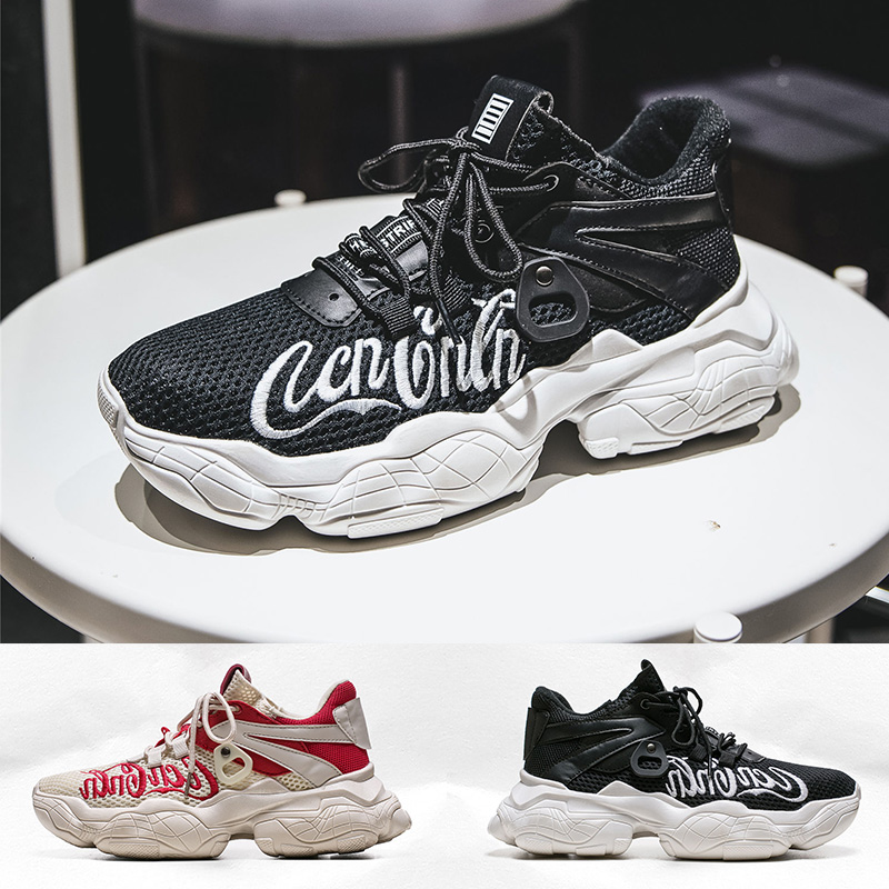 

2020 luxury classical flying line men women old dad shoes red black white comfortable gym athletic trainers sports sneakers casual shoes, B1