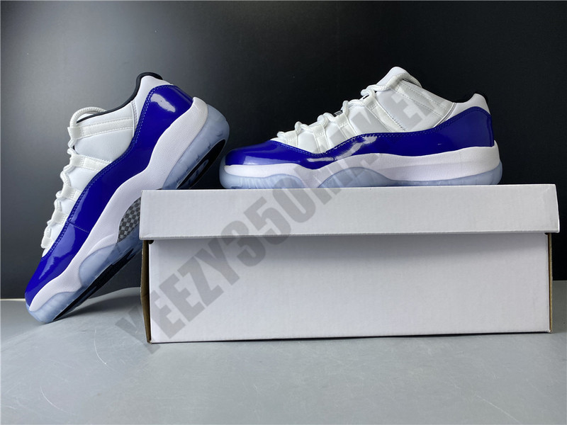 Concord Jumpman 11 11S bleu blanc faible chaussures de basket-ball en fibre de carbone véritable blanc hommes entraîneur sport athlétique baskets