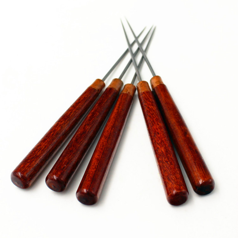 

Sewing Tools Accessory Wooden Handle Awl Puncture Cone Wooden Handle Binding Pin Diy Fabric Leather Puncher 5pcs/lot