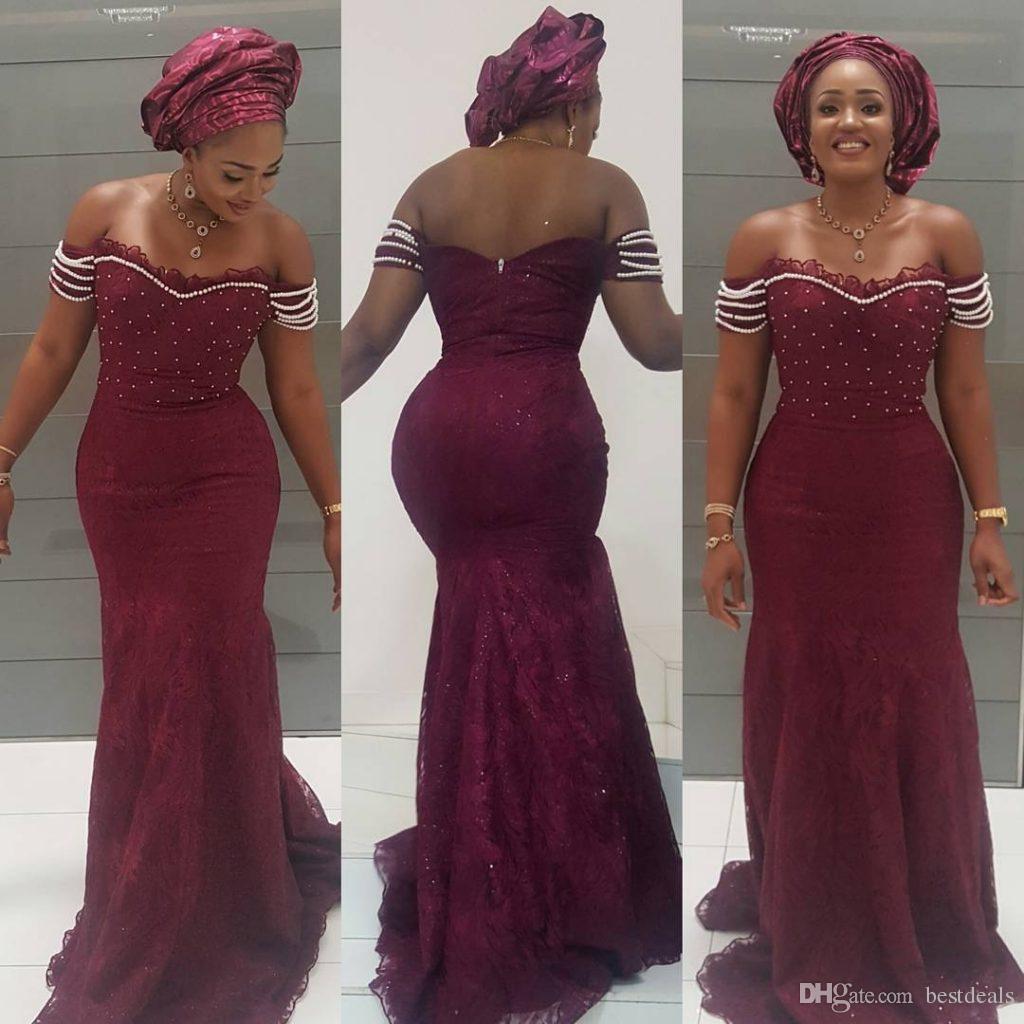 latest off shoulder long gown