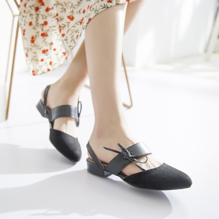 

Big Size 11 12 13 14 high heels sandals women shoes woman summer ladies Pointed Package toes Shallow mouth Thick with sandals, Black