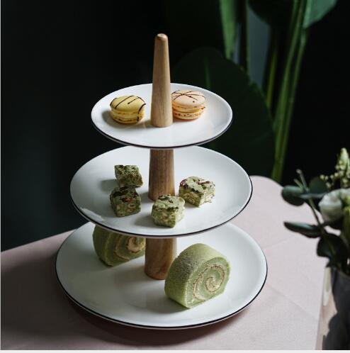 3 Tier ceramics Cake Stand Afternoon Tea Wedding Plates Party Tableware New Bakeware Cake Shop Three Layer Cake Rack-image-474349192