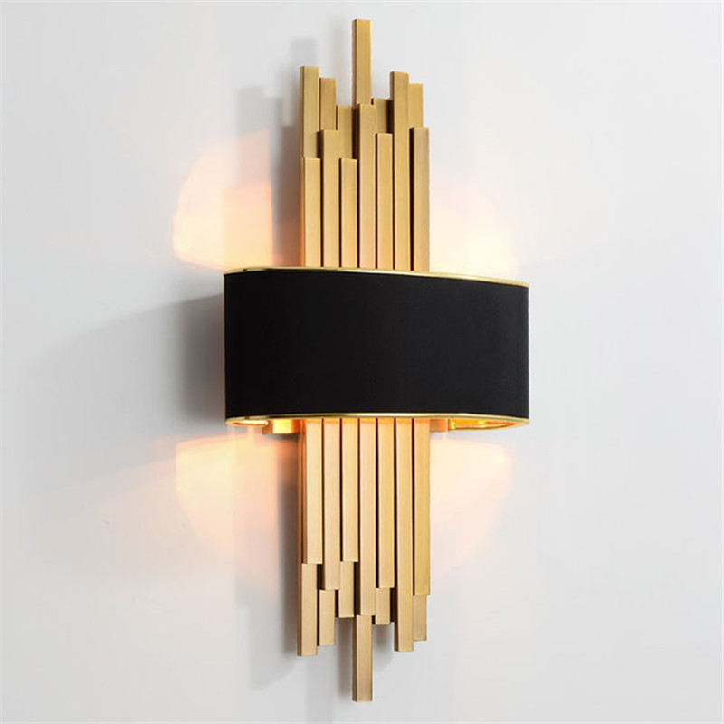 

Metal Pipe Living room Led Wall Lamp Gold / Black Body Bedroom Wall Light Corridor Wall Sconce Loft Deco 90-260V Nordic Lamp