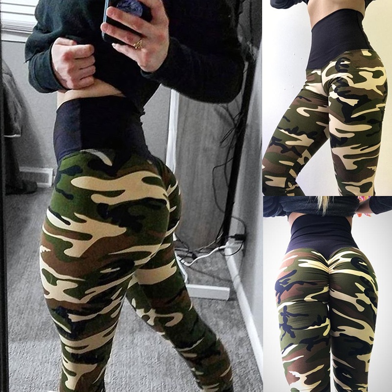 

LASPERAL 2020 Sexy Women Camo Print Pants Slim Fit Yoga Running Pants Camouflage Legging Trouser High Waist Gym Leggins, Camo 4