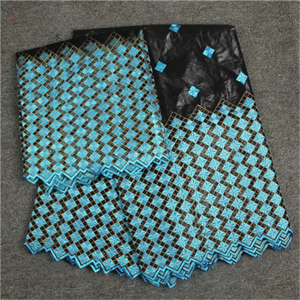 

African lace fabric tissu guinea brocade fabric wholesalw bazin riche getzner 2019 nouveau french lace 5+2yards/lot HLB