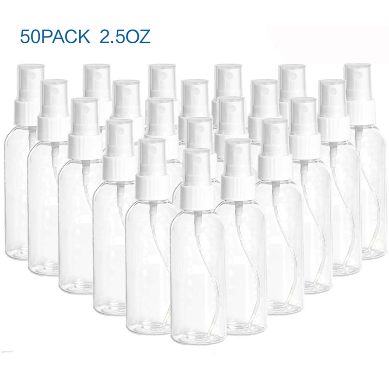 

50PCS 75Ml/2.5OZ Mist Spray Bottle Transparent DIY Crafts Empty Pump