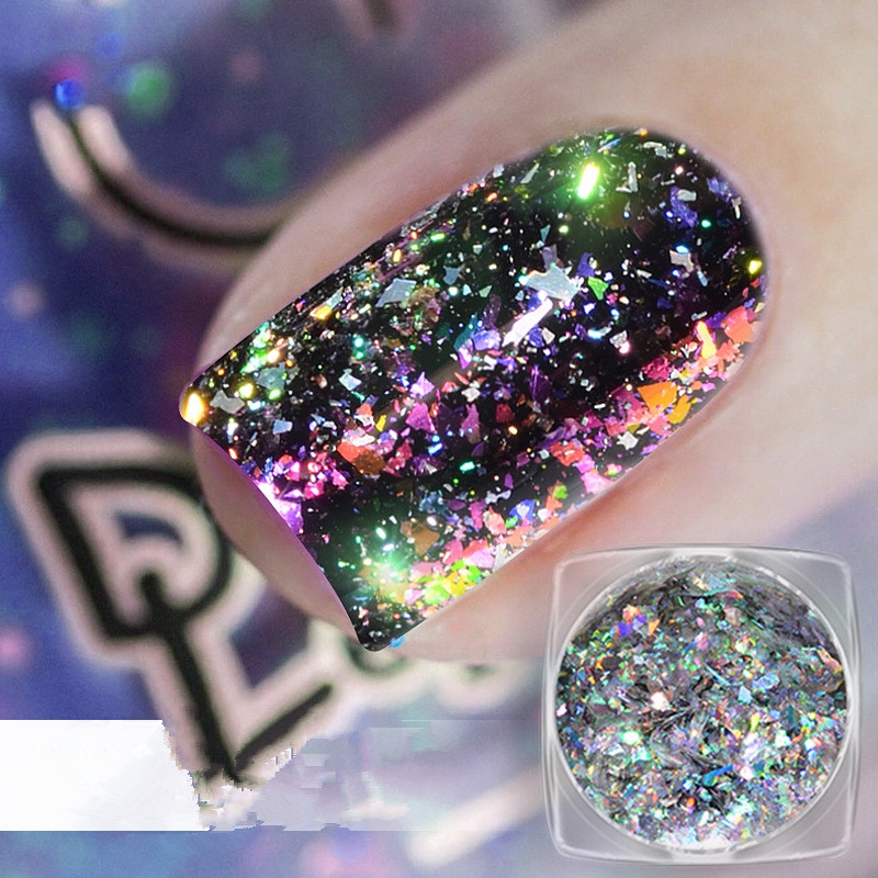 

Shiny Sequins Nail Glitters Acrylic Powder Fingernail Accessories Nail Art Decorations Manicure 3 Colors brilhantes para unhas