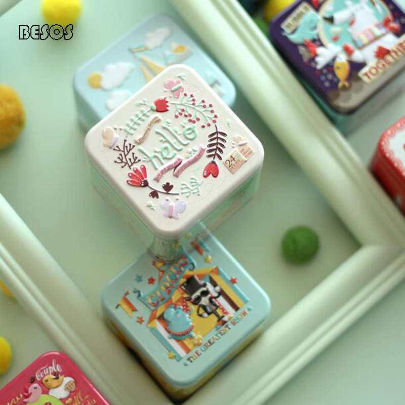 

Three-dimensional Relief Small Square Portable Candy Box Creative Candy Box Cookie Jar Gift 20pcs/lot B0058M