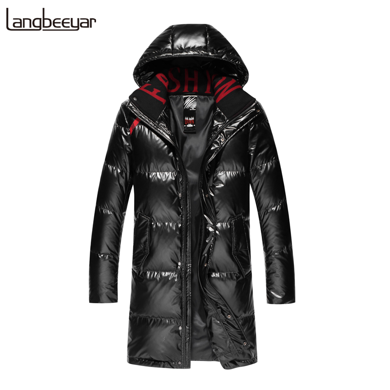 

Top Grade 90% Duck Down 2019 Winter Fashions Long Down Jacket Mens Waterproof Streetwear Feather Coat Hooded Warm Men Clothing, Black