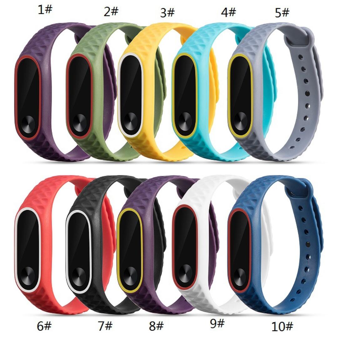 

2 Style For Xiaomi Mi Band 2 Wristband Dualcolor with pattern 3D Colorful Silicone Wrist Miband 2 strap Replacement Wristband