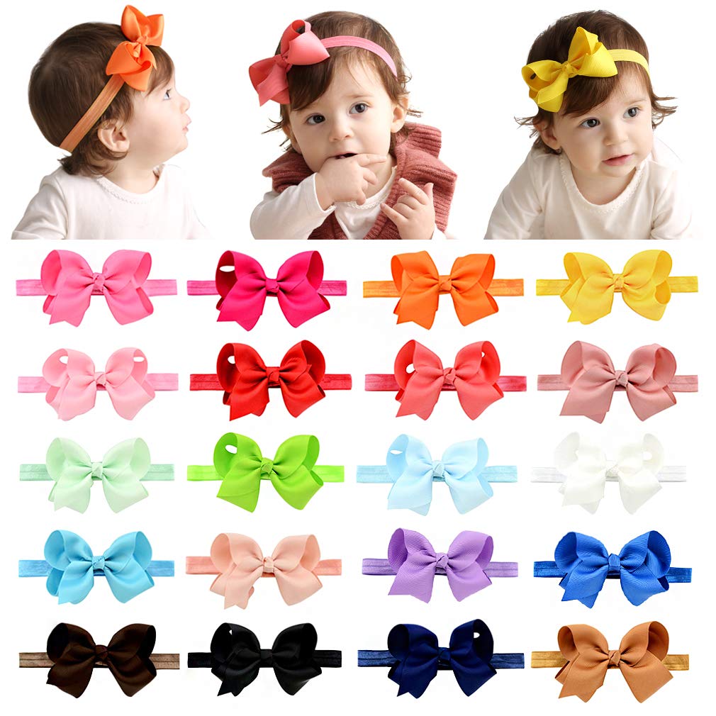 

20pcs/lot Girl Bows Headband Elastic Hair bands Ribbon bows Turban Bowknot Head Wrap Hair Accessories 608, Customize