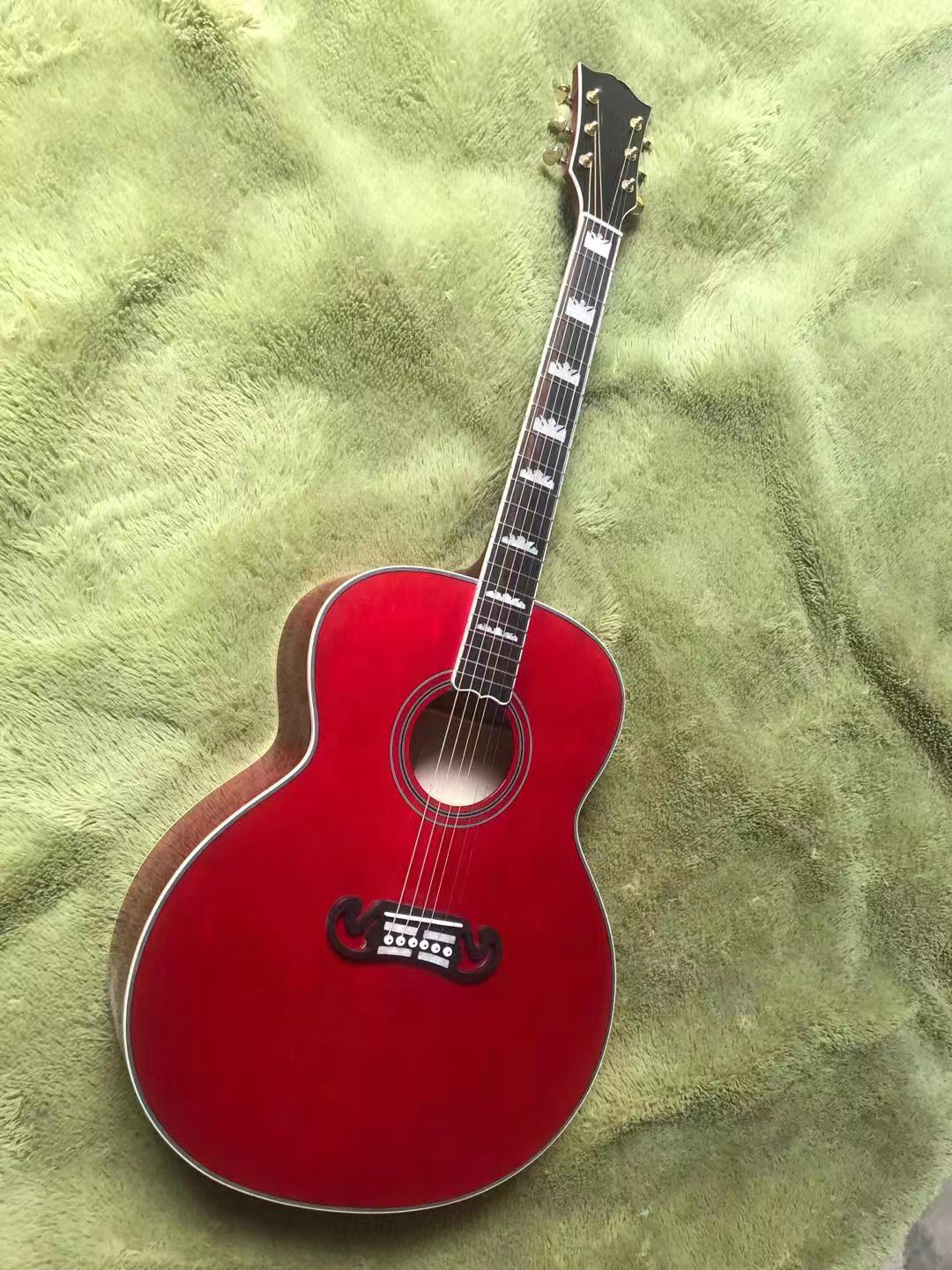 

2022 new acoustic acoustic guitar 43 inches, wine red. Top spruce, side back maple. rosewood inlaid fingerboard,
