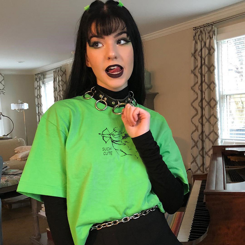 Black And Neon Green Graphic Tee Shop 