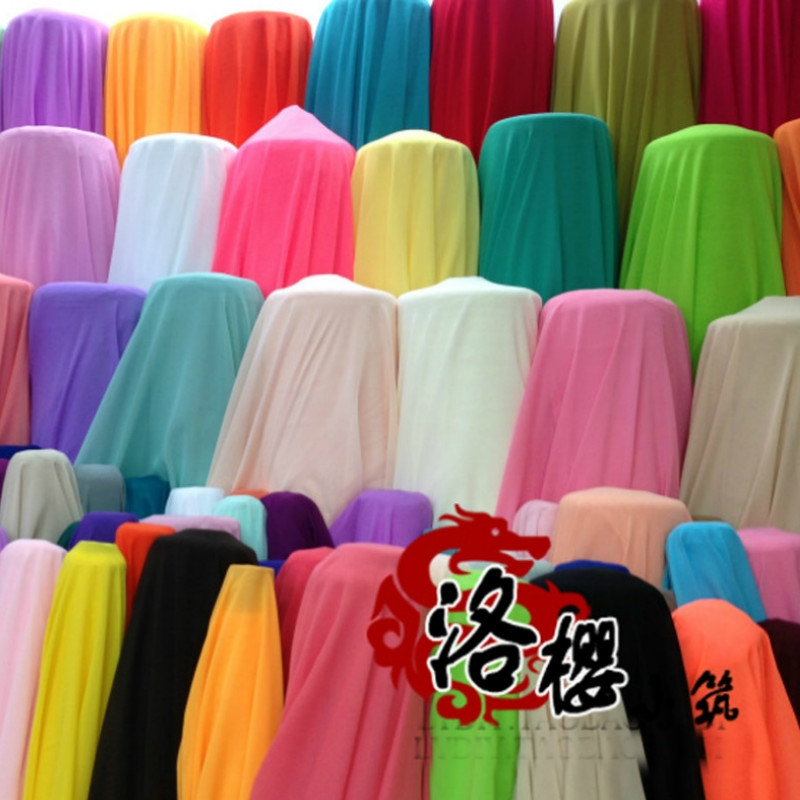 100d chiffon cloth clothes fabric spring and summer chiffon yarn diy costume hanfu skirt multicolor-image-470160368