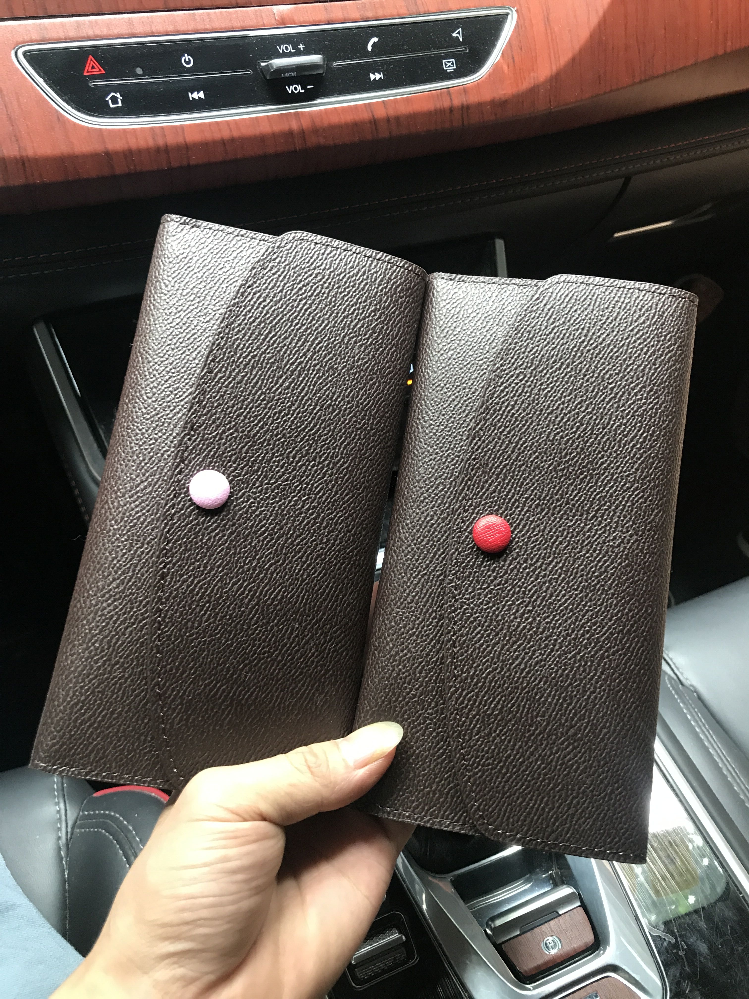 

designer Wholesale women lady long wallet multicolor designer coin purse Card holder with box women classic zipper pocket, Red