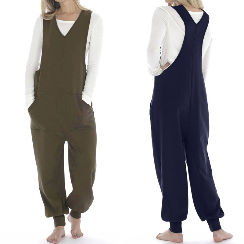 

Celmia Casual Jumpsuits Women Knitted Elastic Summer V-Neck Solid Rompers Pants Plus Size Pantalon Vintage Work Playsuits Femme, Army green