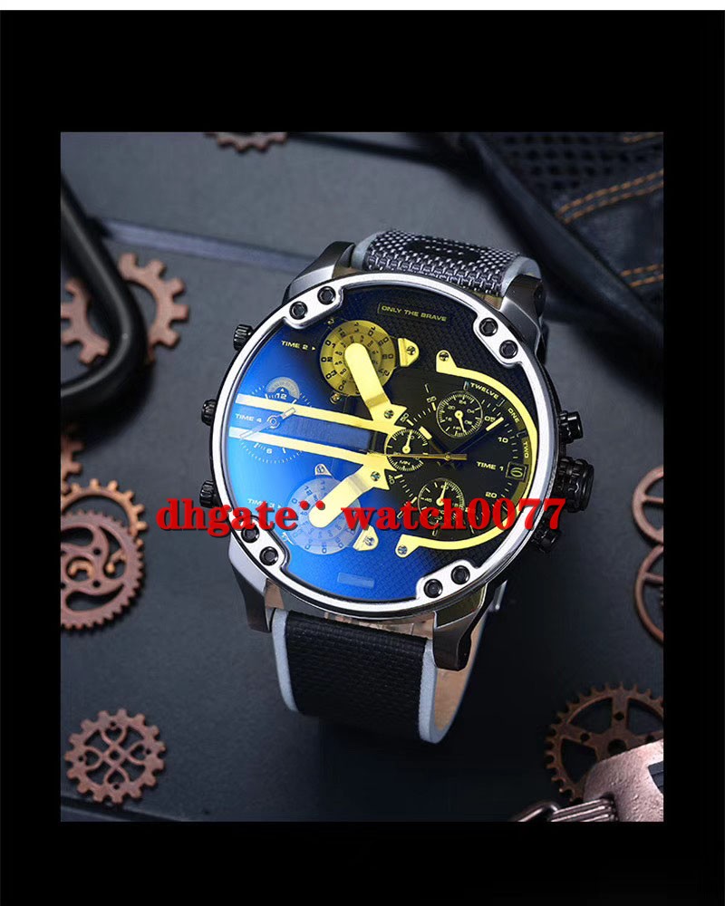 

NEW DZ7429 DADDY Chrono Leather Black Gray Mens Watch 7429, No box