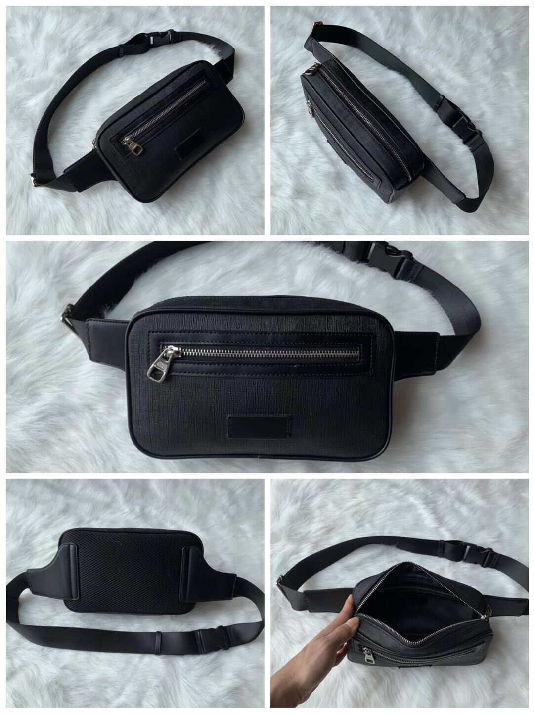 

Men leather bags Unisex Waist Bags Women leather Sport Runner Fanny Pack Belly Waist Bum Bag Fitness Running Belt Jogging Pouch Back grid #8, Multi