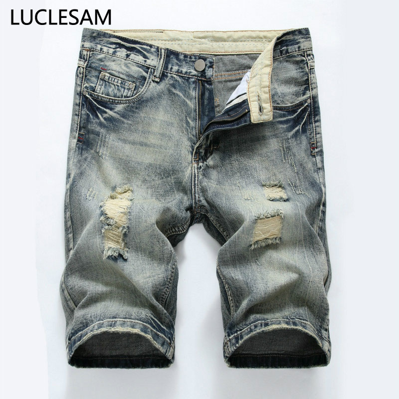 Mens Straight Ripped Denim Shorts 2020 New Summer Fashion Designer Jeans pour hommes Casual Color Hip Hop Biker Skinny Jean Shorts42