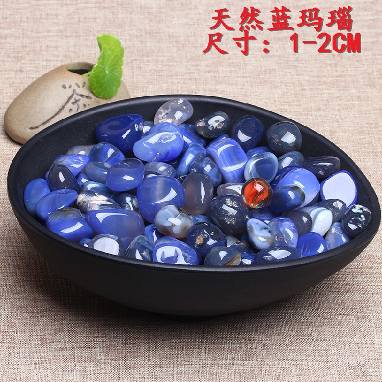 

1 Bag 100 g Natural blue agate quartz Stone crystal Tumbled Stone