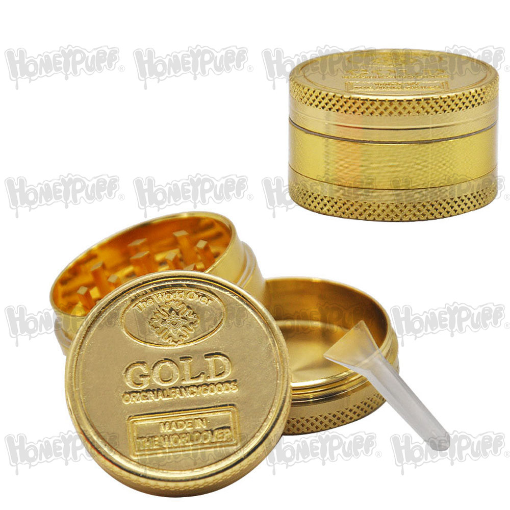 

Smoking Gold Coin Grinder Zinc Alloy Herb Grinder 40MM 3 Piece With Diamond Teeth Tobacco Spice Crusher