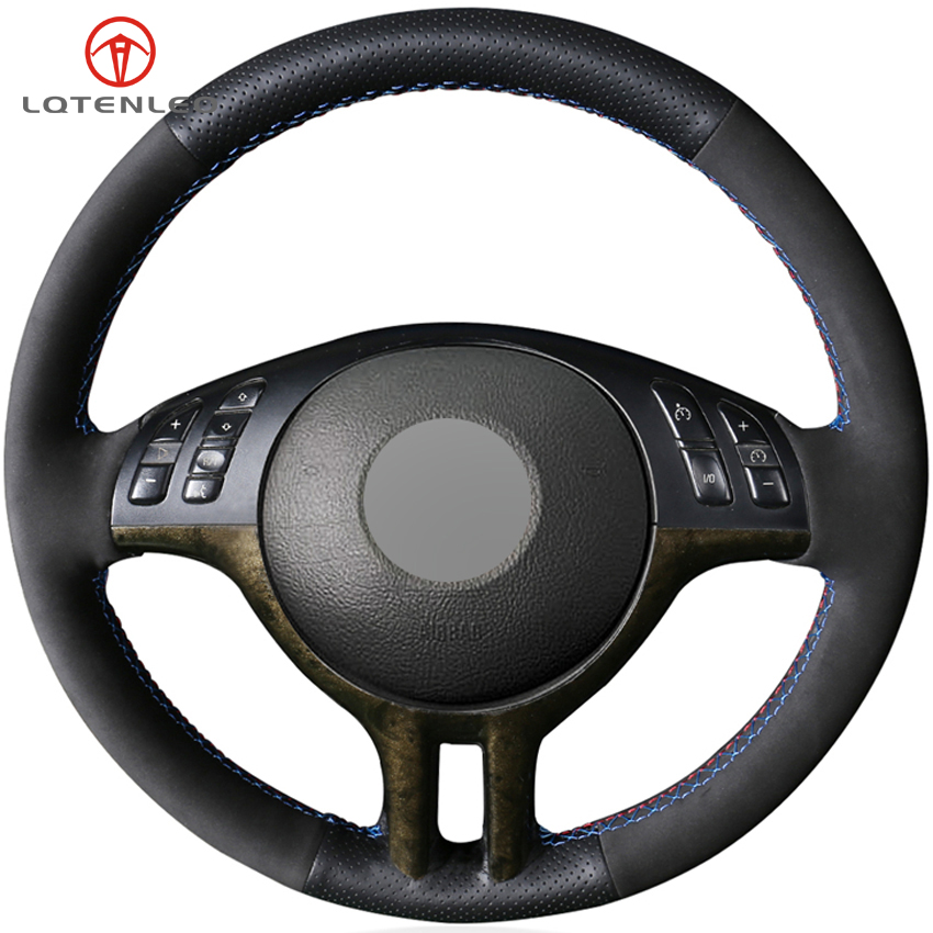 

Black Suede Leather Steering Wheel Cover for BMW 3 Series E46 2000-2006 5 Series E39 2000-2003 E53 X5 Z3 E36 2000-2002
